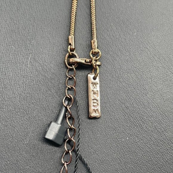 NWT WHBM Crystal from Swarovski Lariat Y Drop Tassel Necklace Rose Tone Classic - Picture 10 of 10